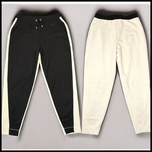 Ted Baker Stephie‎ Colorblock Cotton Blend Joggers Black White S 2 Quiet Luxury